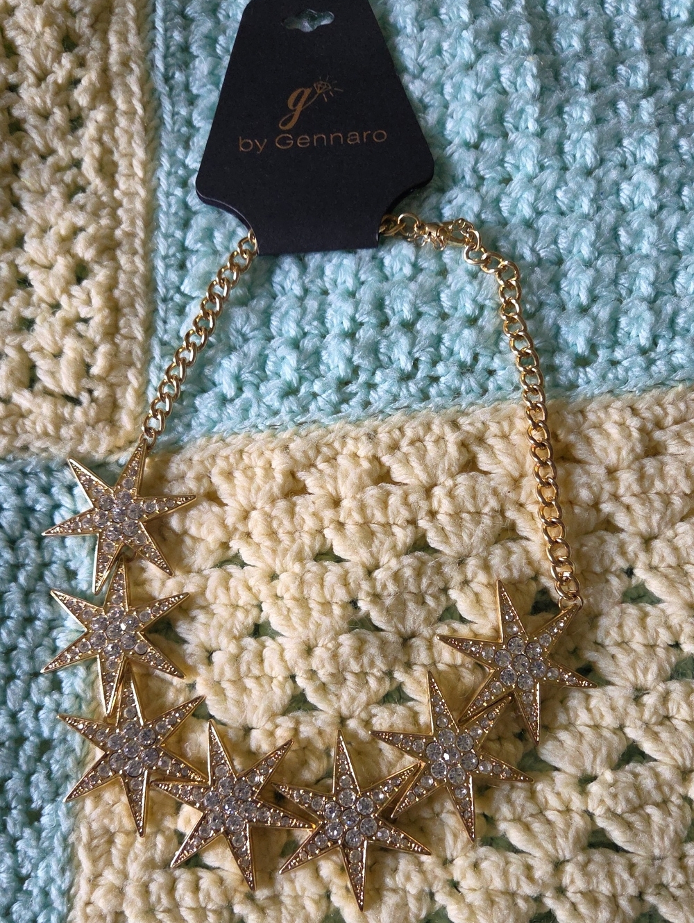 G By Gennaro Celestial Starburst Shaped Bib Necklace. NWT.